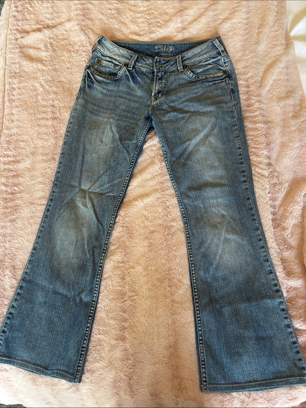 Silver Jeans Suki Low-Rise Women's Boot Cut Jeans - Light Blue Wash - Size S